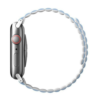 Pásek Uniq Revix Apple Watch Series 1/2/3/4/5/6/7/8/SE/SE2/Ultra 42/44/45/49 mm. Oboustranné magnetické bílo-modré/bílo-modré