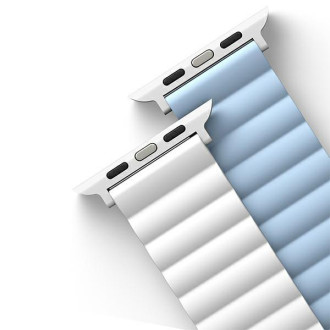 Pásek Uniq Revix Apple Watch Series 1/2/3/4/5/6/7/8/SE/SE2/Ultra 42/44/45/49 mm. Oboustranné magnetické bílo-modré/bílo-modré