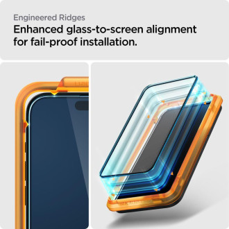 TEPELNÉ SKLO Spigen ALM GLASS FC IPHONE 15 PLUS 2BALENÍ ČERNÉ