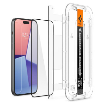 TEPELNÉ SKLO Spigen GLAS.TR &quot;EZ FIT&quot; FC IPHONE 15 ČERNÉ