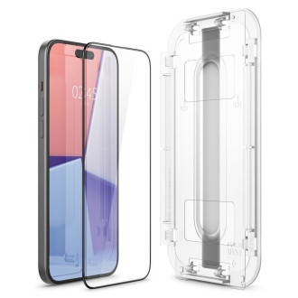 TEPELNÉ SKLO Spigen GLAS.TR &quot;EZ FIT&quot; FC IPHONE 15 ČERNÉ