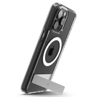Pouzdro Spigen Ultra Hybrid S MagSafe se stojánkem pro iPhone 15 Pro - průhledné
