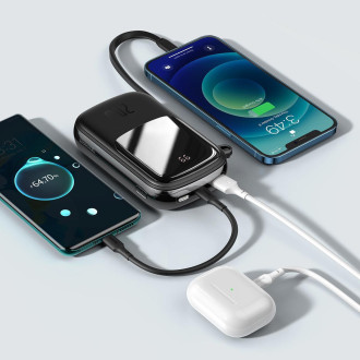 Powerbanka Baseus Qpow Digital Display s rychlým nabíjením 20000mAh 20W QC/PD/SCP/FCP s vestavěným kabelem Lightning černá
