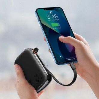 Powerbanka Baseus Qpow Digital Display s rychlým nabíjením 20000mAh 20W QC/PD/SCP/FCP s vestavěným kabelem Lightning černá