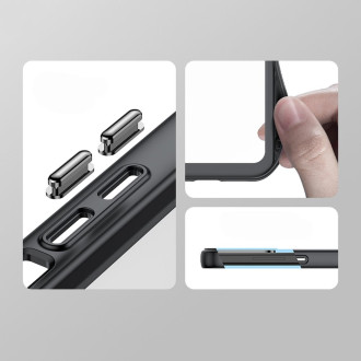Pouzdro iPhone 15 Pro Max Outer Space vyztužené s flexibilním rámem – modré