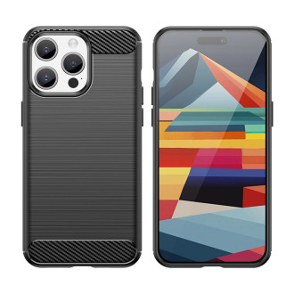 Ohebné pouzdro s karbonovým vzorem pro iPhone 15 Pro Max Carbon Case - modré