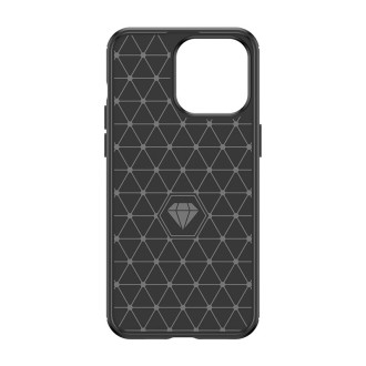 Ohebné pouzdro s karbonovým vzorem pro iPhone 15 Pro Max Carbon Case - modré