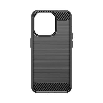 Ohebné pouzdro s karbonovým vzorem pro iPhone 15 Pro Carbon Case - černé