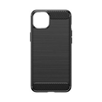 Ohebné pouzdro s karbonovým vzorem pro iPhone 15 Plus Carbon Case - černé