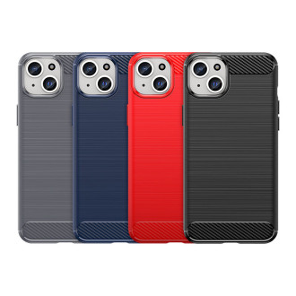 Ohebné pouzdro s karbonovým vzorem pro iPhone 15 Plus Carbon Case - černé