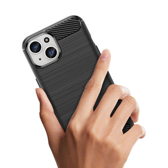 Ohebné pouzdro s karbonovým vzorem pro iPhone 15 Carbon Case - modré