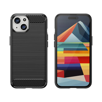 Ohebné pouzdro s karbonovým vzorem pro iPhone 15 Carbon Case - modré