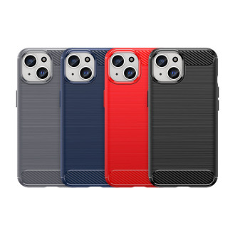 Ohebné pouzdro s karbonovým vzorem pro iPhone 15 Carbon Case - modré