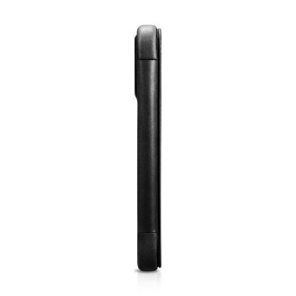 Kožené flipové pouzdro kompatibilní s MagSafe pro iPhone 15 iCarer Oil Wax Oil Wax Real Leather Folio Case – černé
