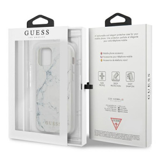 Guess GUHCP13MPCUMAWH iPhone 13 6,1&quot; bílý/bílý pevný obal Marble