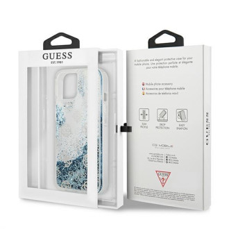 Guess GUHCP13MLGPEBL iPhone 13 6,1" niebieski/blue hardcase Peony Liquid Glitter