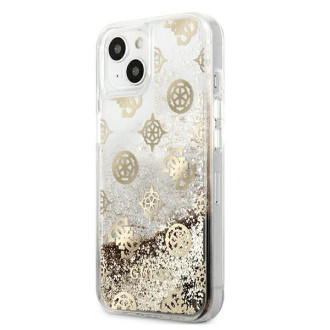 Guess GUHCP13MLGPEGO iPhone 13 6,1" złoty/gold hardcase Peony Liquid Glitter