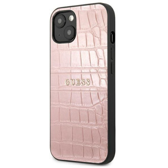 Guess GUHCP13SPCRBPI iPhone 13 mini 5,4" różowy/pink Croco Strap Collection
