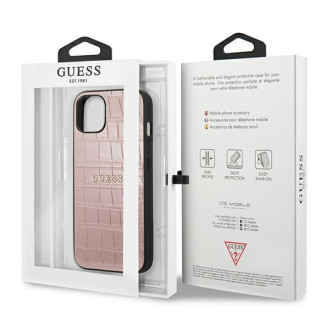 Guess GUHCP13SPCRBPI iPhone 13 mini 5,4" różowy/pink Croco Strap Collection