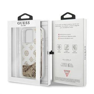 Guess GUHCP13XLGPEGO iPhone 13 Pro Max 6,7" złoty/gold hardcase Peony Liquid Glitter
