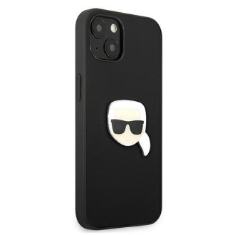 Karl Lagerfeld KLHCP13MPKMK iPhone 13 6,1" czarny/black hardcase Leather Ikonik Karl`s Head Metal