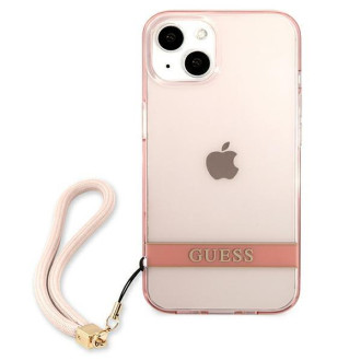 Guess GUHCP13SHTSGSP iPhone 13 mini 5,4&quot; růžové/růžové pevné pouzdro Translucent Stap