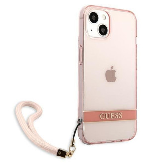Guess GUHCP13SHTSGSP iPhone 13 mini 5,4&quot; růžové/růžové pevné pouzdro Translucent Stap
