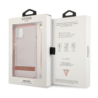 Guess GUHCP13SHTSGSP iPhone 13 mini 5,4&quot; růžové/růžové pevné pouzdro Translucent Stap