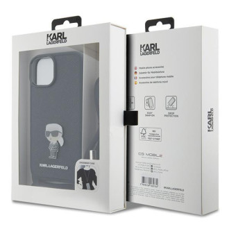 Karl Lagerfeld Crossbody Saffiano Monogram Metal Pin Karl & Choupette Case pro iPhone 15 - černý