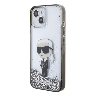 Karl Lagerfeld KLHCP15SLKKNSK iPhone 15 6,1" průhledný pevný obal Liquid Glitter Ikonik