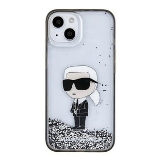 Karl Lagerfeld KLHCP15SLKKNSK iPhone 15 6,1" průhledný pevný obal Liquid Glitter Ikonik