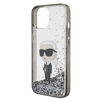 Karl Lagerfeld KLHCP15SLKKNSK iPhone 15 6,1" průhledný pevný obal Liquid Glitter Ikonik