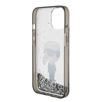 Karl Lagerfeld KLHCP15SLKKNSK iPhone 15 6,1" průhledný pevný obal Liquid Glitter Ikonik