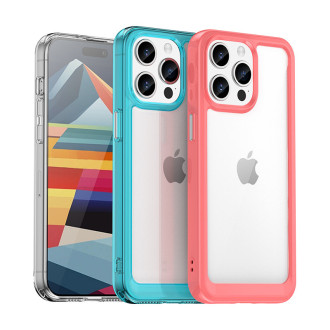Vyztužený obal s flexibilním rámečkem pro iPhone 15 Pro Outer Space - průhledný