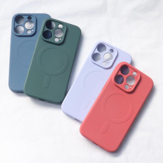 MagSafe kompatibilní silikonové pouzdro pro iPhone 15 Pro Max Silicone Case - tmavě modré