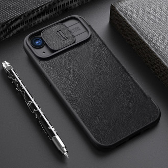 Nillkin Qin Pro Leather Flip Cover Cover Case pro iPhone 15 Pro Max – hnědý