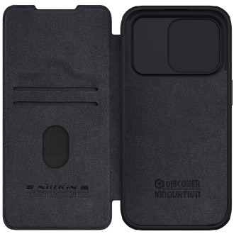 Nillkin Qin Pro Leather Flip Cover Cover Case pro iPhone 15 Pro Max – černý