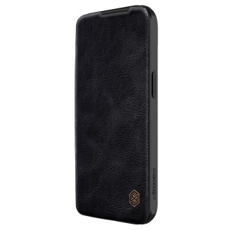 Nillkin Qin Pro Leather Flip Cover Cover Case pro iPhone 15 Plus – černý