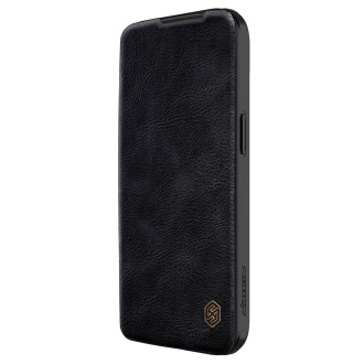 Nillkin Qin Pro Leather Flip Cover Cover Case pro iPhone 15 Plus – černý