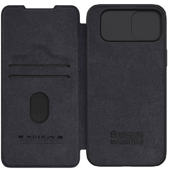 Nillkin Qin Pro Leather Flip Cover Cover Case pro iPhone 15 Plus – černý