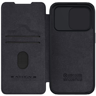 Nillkin Qin Pro Leather Flip Cover Cover Case pro iPhone 15 Pro – černý