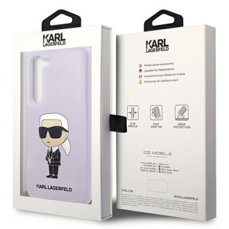 Karl Lagerfeld KLHCS23MSNIKBCU S23+ S916 pevné pouzdro fialové/fialové silikonový Ikonik