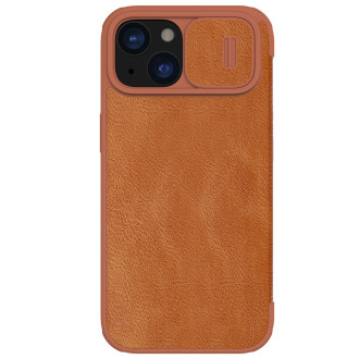 Kožené pouzdro Nillkin Qin Pro Leather iPhone 15 Camera Flip Leather Case – hnědé