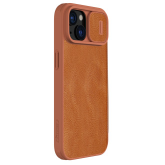 Kožené pouzdro Nillkin Qin Pro Leather iPhone 15 Camera Flip Leather Case – hnědé