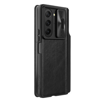 Kožené flipové pouzdro Nillkin Qin Leather Pro Samsung Galaxy Z Fold 5 s krytem fotoaparátu – černé