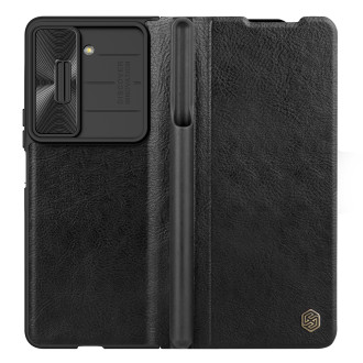 Kožené flipové pouzdro Nillkin Qin Leather Pro Samsung Galaxy Z Fold 5 s krytem fotoaparátu – černé