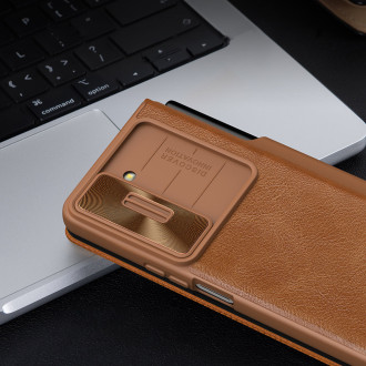 Kožené flipové pouzdro Nillkin Qin Leather Pro Samsung Galaxy Z Fold 5 s krytem fotoaparátu – černé