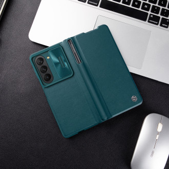 Kožené flipové pouzdro Nillkin Qin Leather Pro Samsung Galaxy Z Fold 5 s krytem fotoaparátu – černé