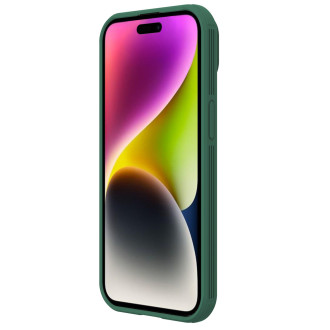 Magnetické pouzdro Nillkin CamShield Pro pro iPhone 15 s krytem fotoaparátu - zelené