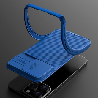 Magnetické pouzdro Nillkin CamShield Pro pro iPhone 15 Pro s krytem fotoaparátu - modré